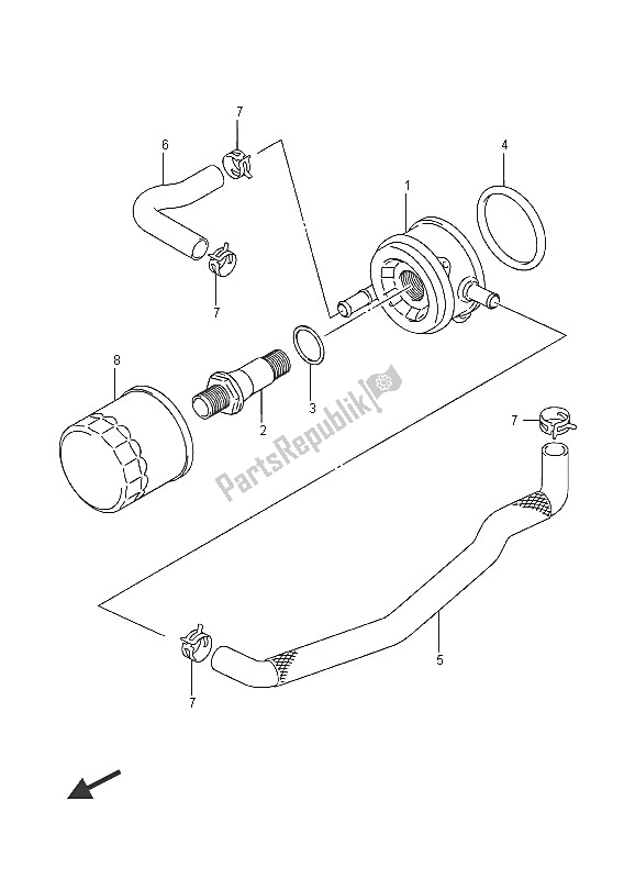 Alle onderdelen voor de Olie Koeler van de Suzuki VZR 1800 BZ M Intruder 2016