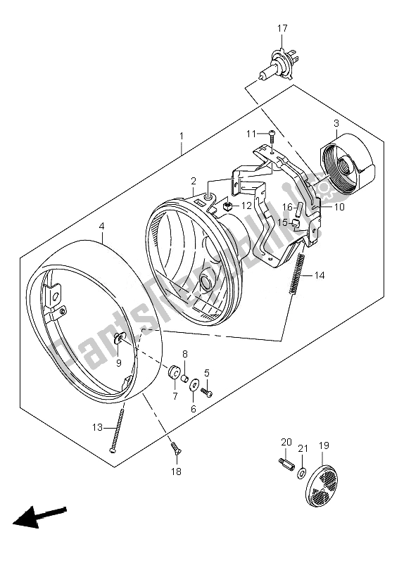 Todas las partes para Linterna Frontal (e24) de Suzuki VL 1500 Intruder LC 2007