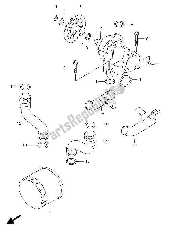 Tutte le parti per il Pompa Dell'olio del Suzuki GSX 600F 2005