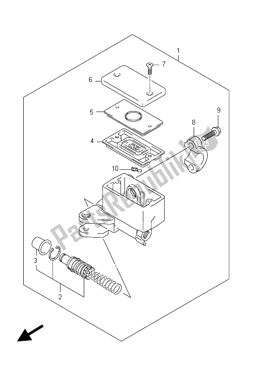 All parts for the Front Master Cylinder of the Suzuki GSX 1250 FA 2012