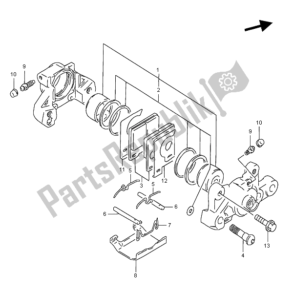 Toutes les pièces pour le étrier Arrière du Suzuki RF 600R 1996