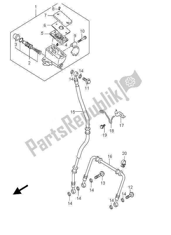 Wszystkie części do Przewód Przedniego Hamulca Suzuki GSX 1300 RZ Hayabusa 2007