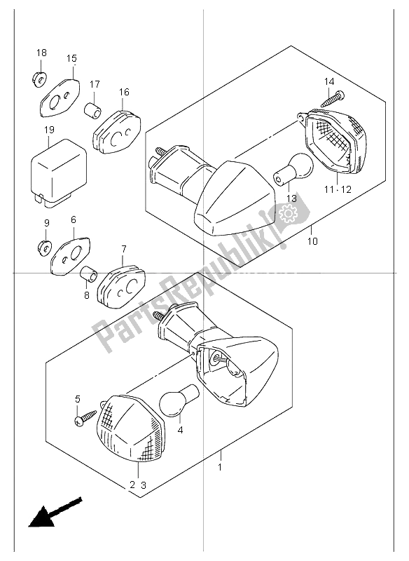 Tutte le parti per il Indicatore Di Direzione (gsf1200) del Suzuki GSF 1200 NS Bandit 2003