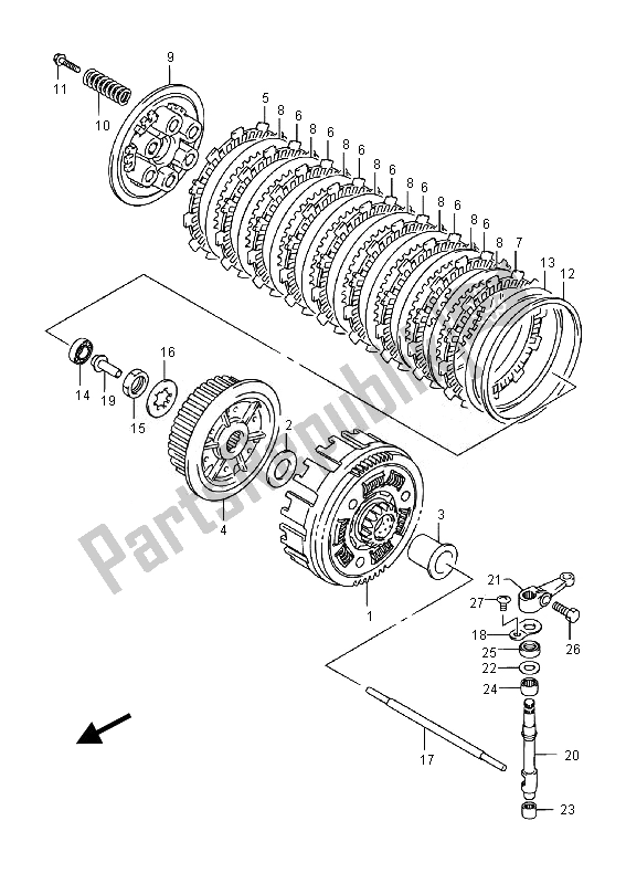 All parts for the Clutch of the Suzuki LT Z 400 Quadsport 2014