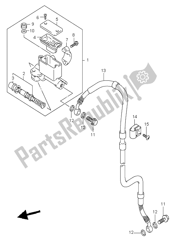 All parts for the Front Master Cylinder (dr-z400e E24) of the Suzuki DR Z 400E 2000