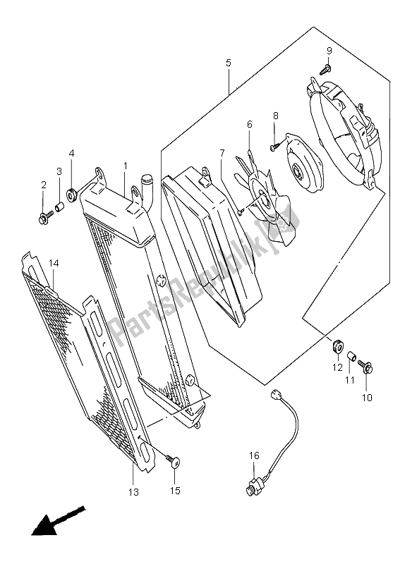 Toutes les pièces pour le Radiateur du Suzuki VZ 800 Marauder 2003