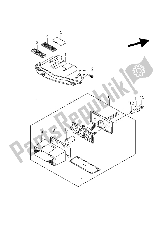 Todas las partes para Lámpara De Cola de Suzuki GSX R 600 2007