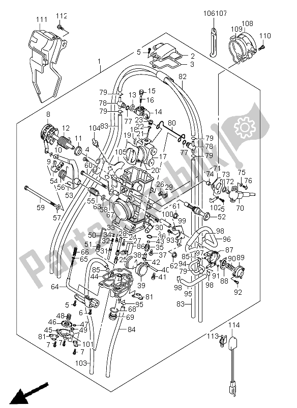 All parts for the Carburetor of the Suzuki DR Z 400E 2009