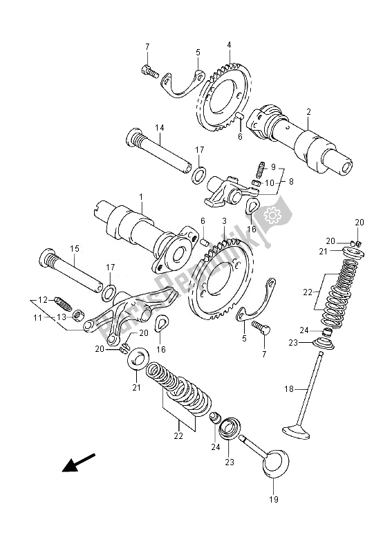 Alle onderdelen voor de Nokkenas & Klep van de Suzuki VL 800 CT Intruder 2014