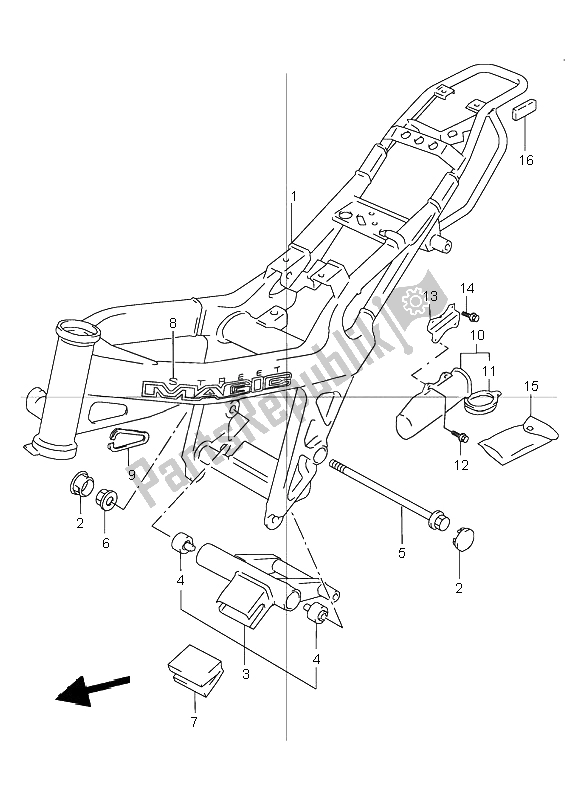 All parts for the Frame of the Suzuki TR 50S Street Magic 1999