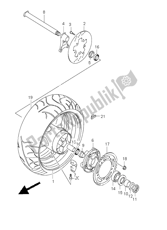 Todas las partes para Rueda Trasera de Suzuki GSX 1400 2005