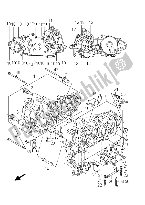 All parts for the Crankcase of the Suzuki AN 650A Burgman Executive 2012