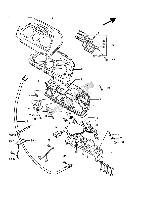 Tutte le parti per il Tachimetro del Suzuki GSX 1100F 1994