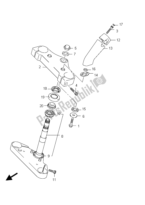 Todas as partes de Haste De Direção do Suzuki VZ 800 Intruder 2012