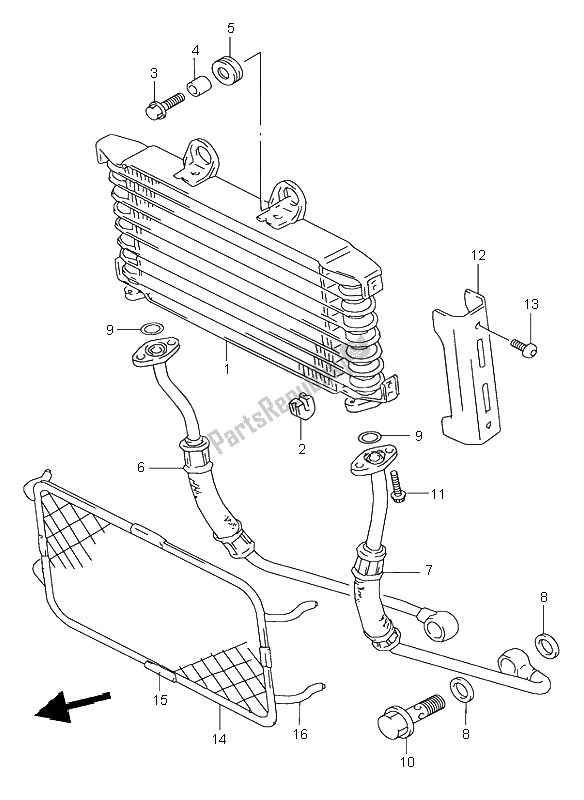 Tutte le parti per il Radiatore Dell'olio del Suzuki GSX 750 1998