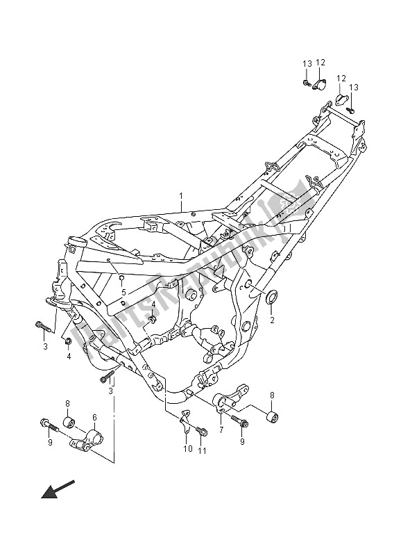All parts for the Frame of the Suzuki GSF 1250 SA Bandit 2016