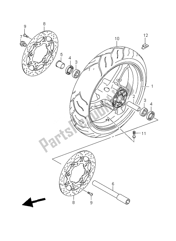 Todas las partes para Rueda Delantera (gsf1250-s) de Suzuki GSF 1250 Nsnasa Bandit 2007