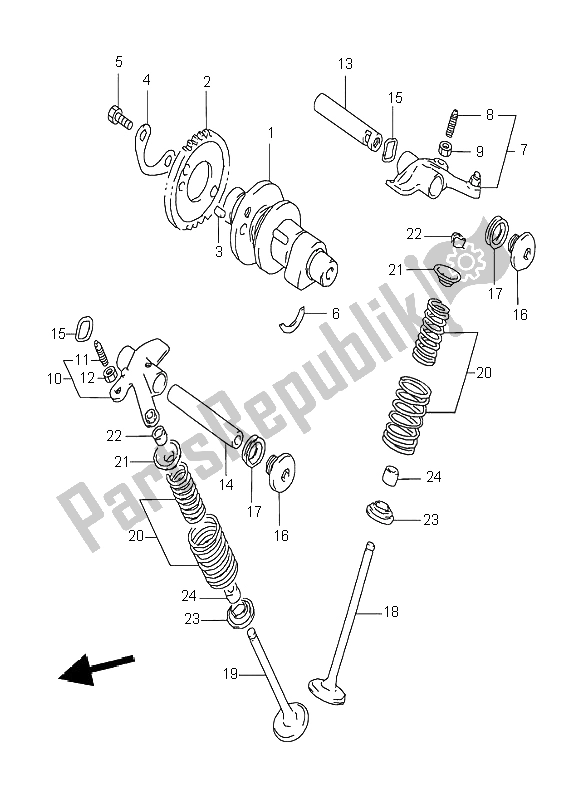 Tutte le parti per il Albero A Camme E Valvola del Suzuki DR 350 SE 1998