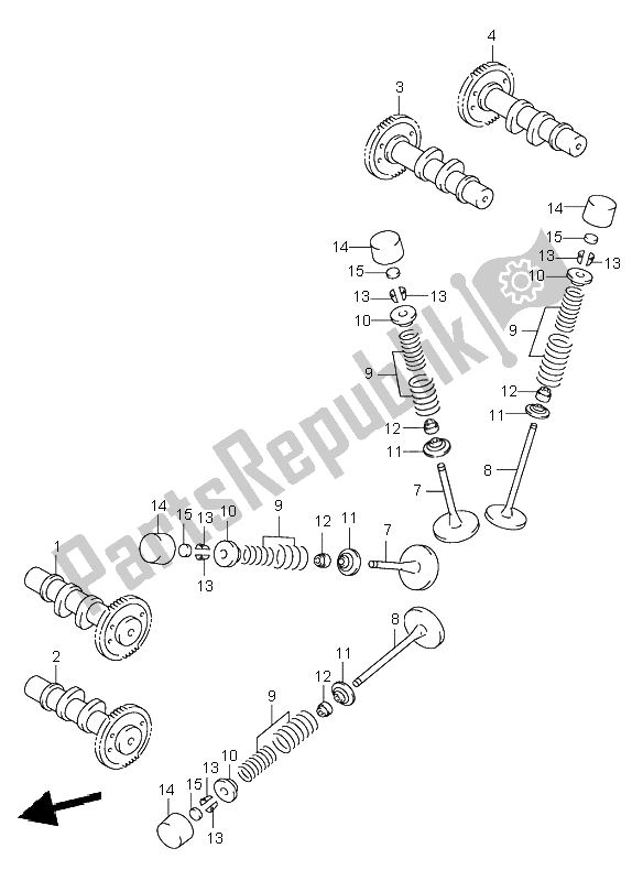 Alle onderdelen voor de Nokkenas & Klep van de Suzuki SV 650 NS 1999