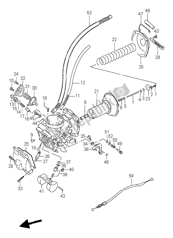 Toutes les pièces pour le Carburateur (avant) du Suzuki VS 600 Intruder 1997