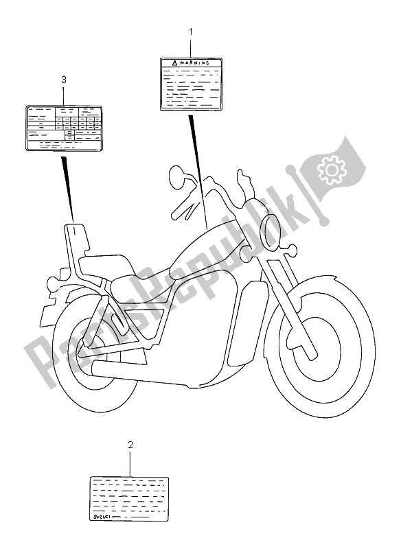 Tutte le parti per il Etichetta Di Avvertenze del Suzuki VS 1400 Intruder 1999