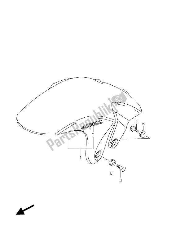 All parts for the Front Fender (sfv650ua E21) of the Suzuki SFV 650A Gladius 2011