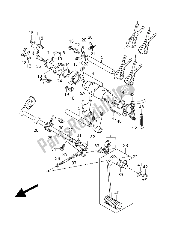 All parts for the Gear Shifting of the Suzuki VZ 800 Marauder 2005