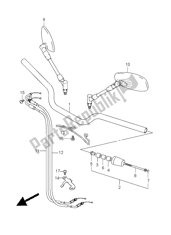 Tutte le parti per il Manubrio del Suzuki GSX 1300 BKA B King 2009