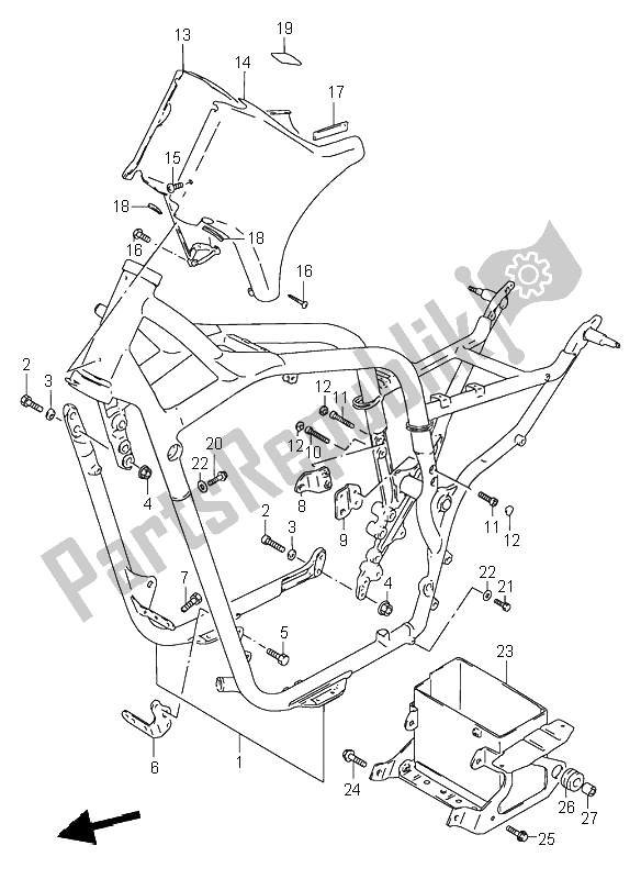 Todas las partes para Marco de Suzuki VS 600 Intruder 1995