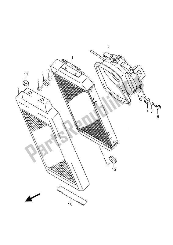 Todas las partes para Radiador de Suzuki VL 800 CT Intruder 2014