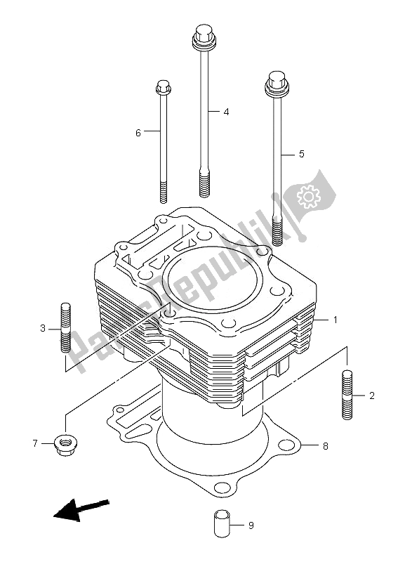 Tutte le parti per il Cilindro del Suzuki LT A 400F Eiger 4X4 2007