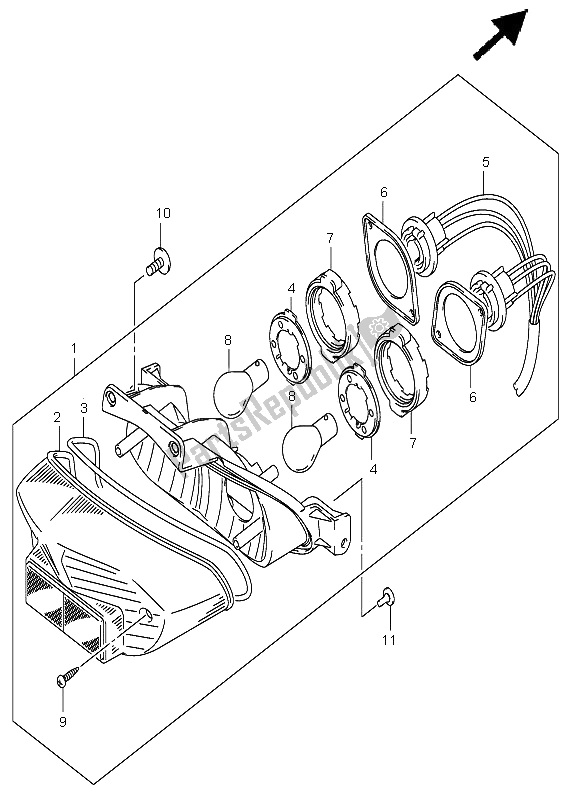 Todas las partes para Lámpara De Cola de Suzuki GSX R 600 2001