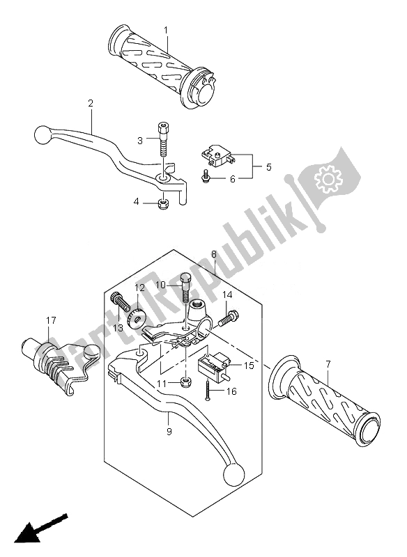 Tutte le parti per il Leva Della Maniglia del Suzuki RV 125 Vanvan 2007