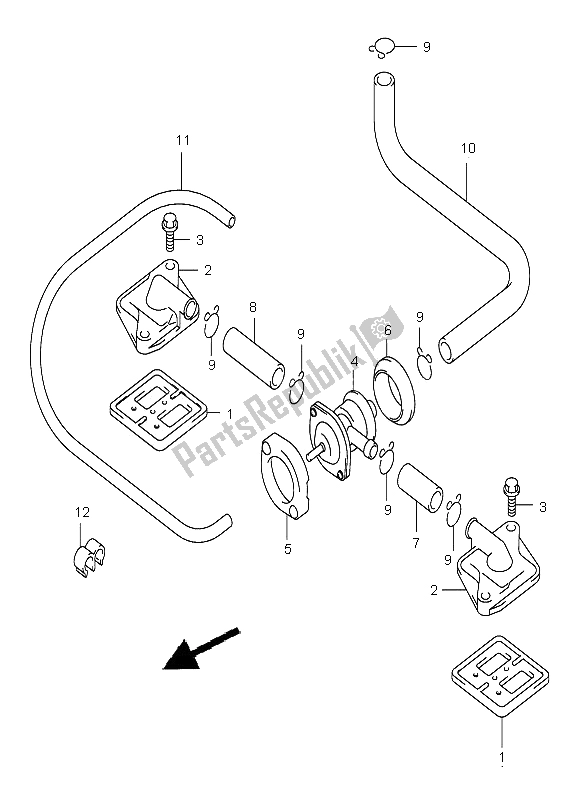 Alle onderdelen voor de 2e Lucht van de Suzuki GSX R 600 2001