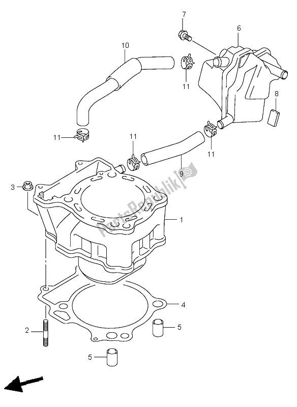 All parts for the Cylinder of the Suzuki DR Z 400S 2004