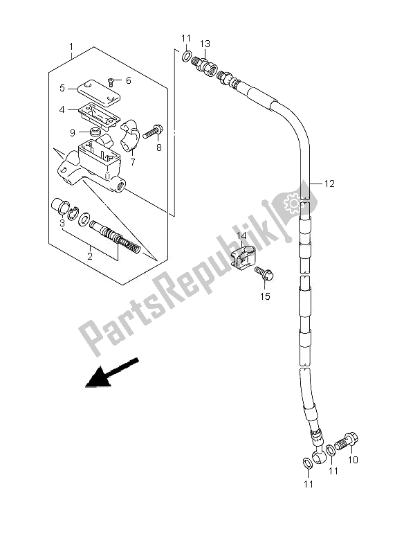 Tutte le parti per il Pompa Freno Anteriore (lw) del Suzuki DR Z 125 SW LW 2010