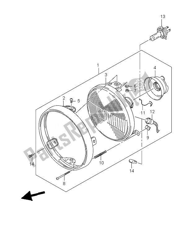 Todas las partes para Faro (gs500h-hu) de Suzuki GS 500 EF 2007