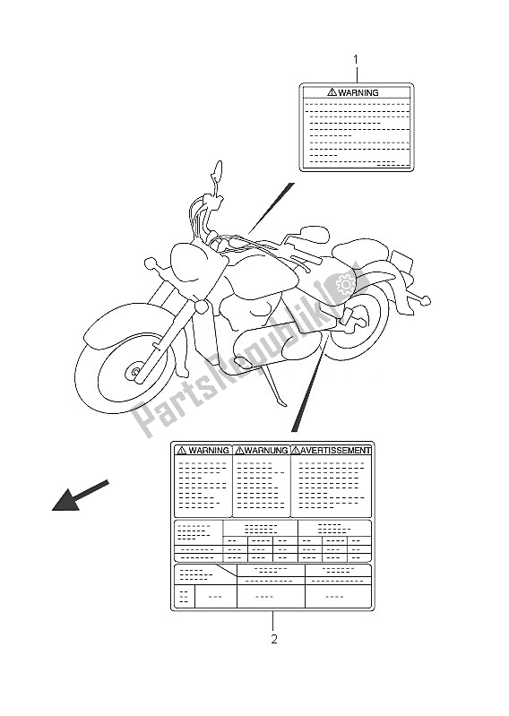 All parts for the Label (vl800 E2) of the Suzuki C 800 VL Intruder 2011