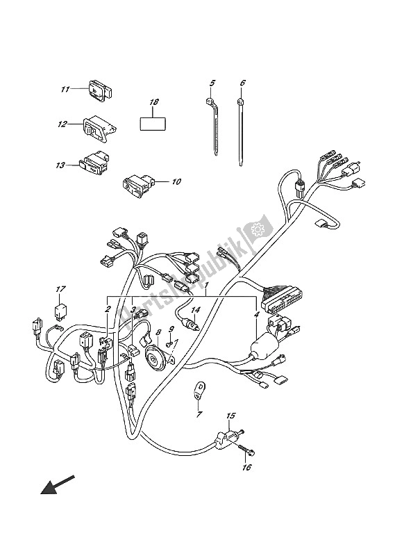 All parts for the Wiring Harness (e02) of the Suzuki Address 110 2016