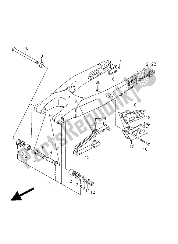 Tutte le parti per il Braccio Oscillante Posteriore del Suzuki RMX 450Z 2011