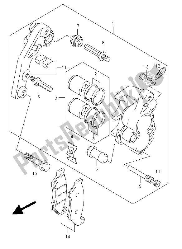 Toutes les pièces pour le étrier Avant du Suzuki DR Z 400E 2009