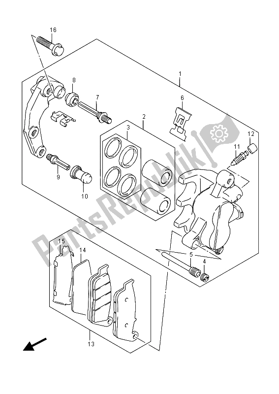 Wszystkie części do Zacisk Przedni Suzuki VL 1500 BT Intruder 2015