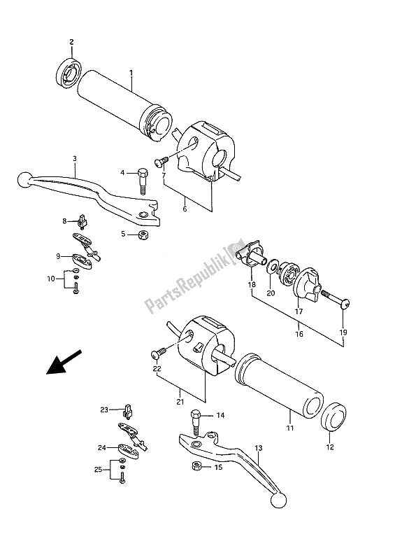 All parts for the Handle Switch of the Suzuki VS 1400 Glpf Intruder 1988