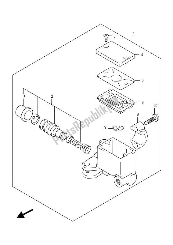 All parts for the Front Master Cylinder (an400a E19) of the Suzuki Burgman AN 400 AZA 2015