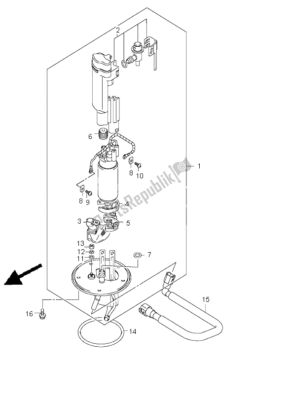 All parts for the Fuel Pump of the Suzuki GSX 1400 2003