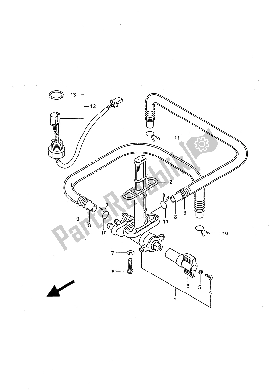 All parts for the Fuel Cock of the Suzuki GSX R 1100 1992