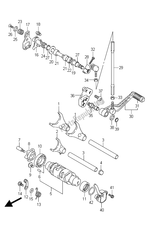 Alle onderdelen voor de Schakelen van de Suzuki GSX R 1000 2011