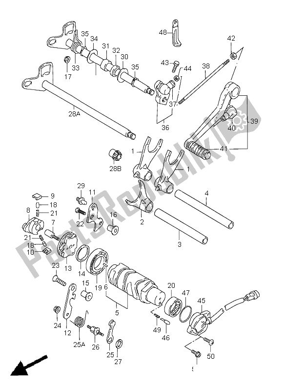 Alle onderdelen voor de Schakelen van de Suzuki GSX R 600 1998