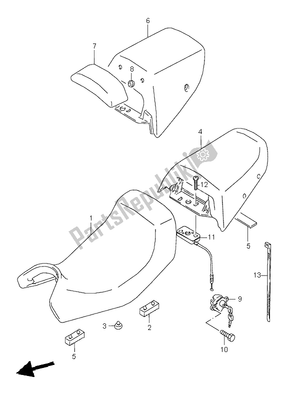 Todas las partes para Asiento de Suzuki GSX 600F 1995