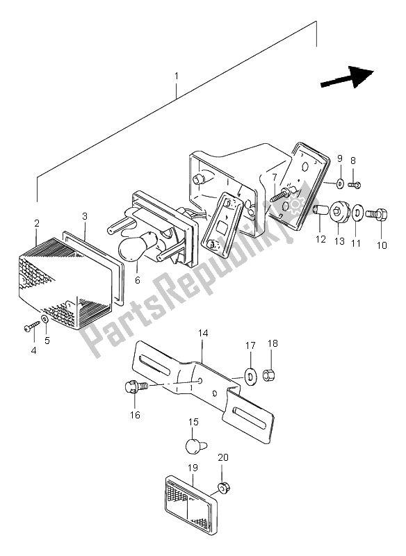 Tutte le parti per il Luce Di Combinazione Posteriore del Suzuki DR 125 SE 2000